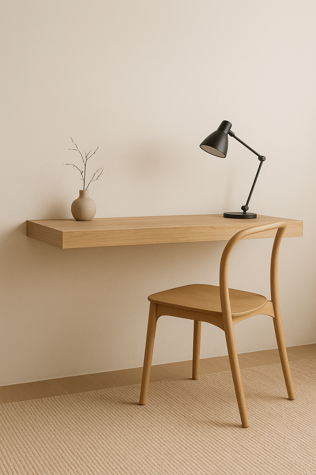 déco coin bureau studio style Japandi