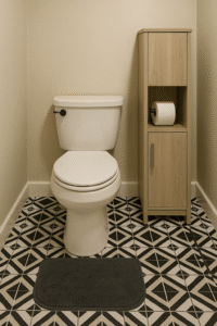 WC avec carrelage graphique