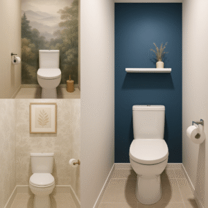 déco wc dans un petit espace : toilettes avec couleurs des murs optimisées