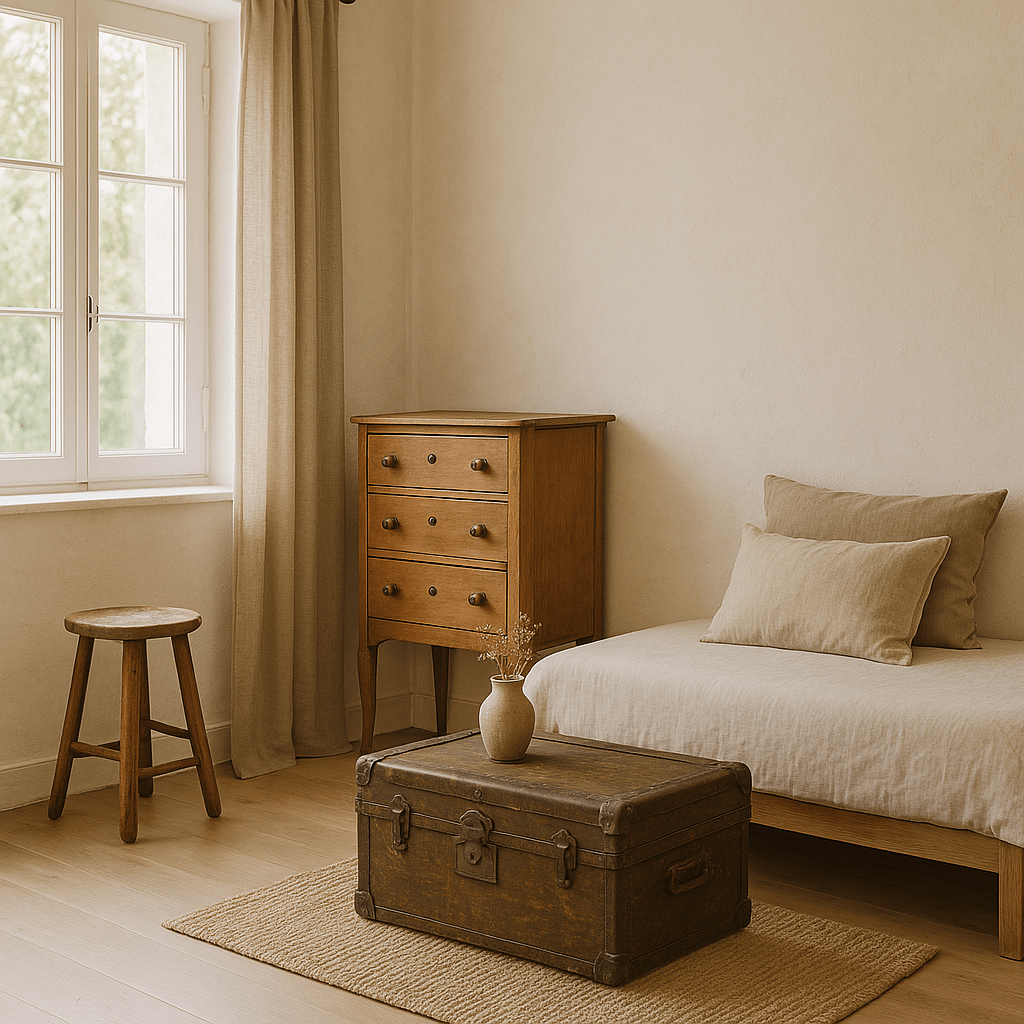 studio rustique avec meubles de récup'
