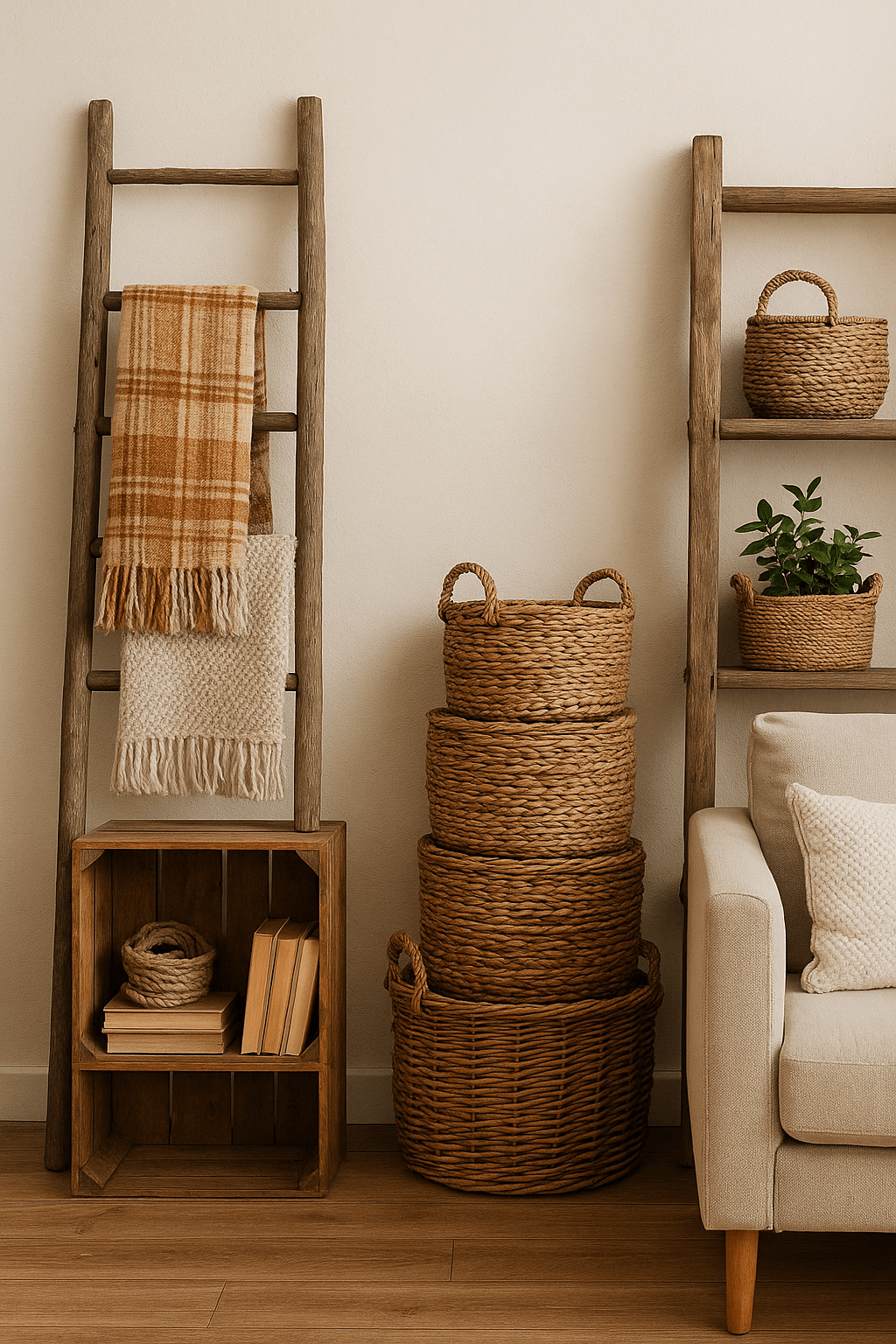 rangements décoratifs pour studio au style rustique
