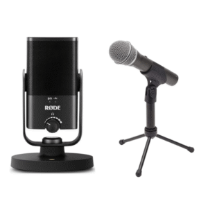YouTube studio : exemple de micros
