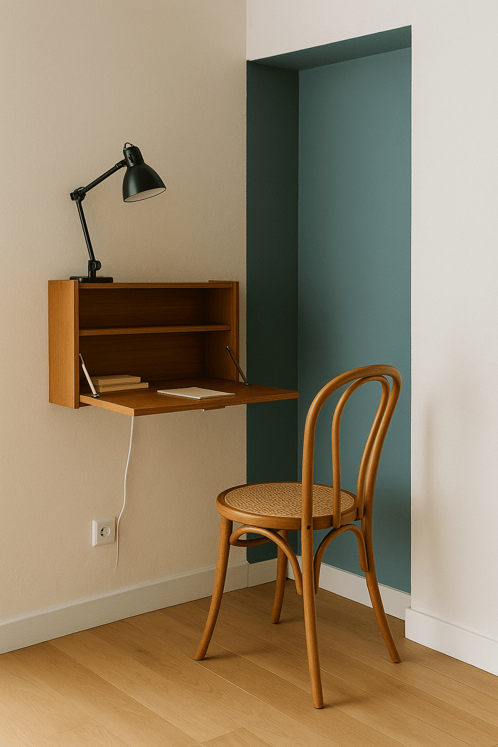 Déco vintage pour un studio : secrétaire mural 