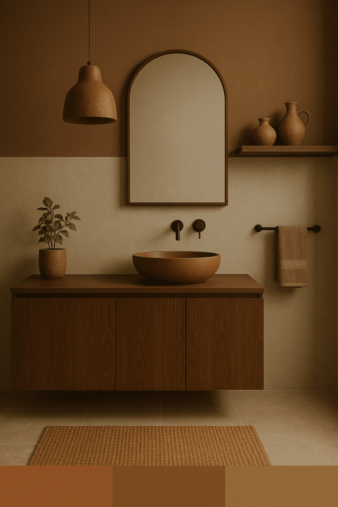 décoration japonaise d'une salle de bain au style Japandi