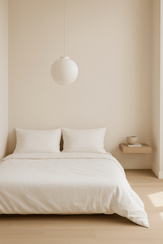 idées déco minimaliste : exemple d'un coin nuit minimaliste