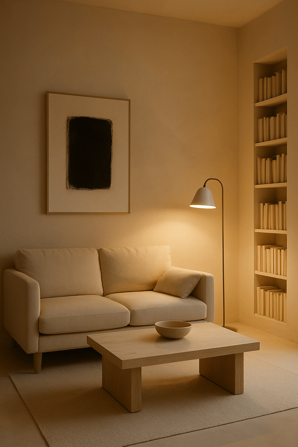 lumière d'un studio minimaliste